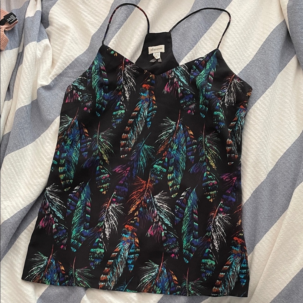 Dynamite Multicolor Feather Print Camisole